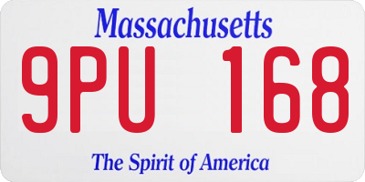 MA license plate 9PU168