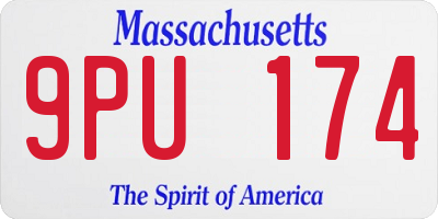 MA license plate 9PU174