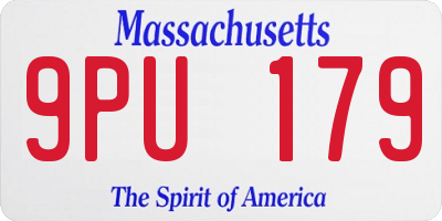 MA license plate 9PU179