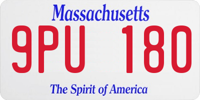 MA license plate 9PU180