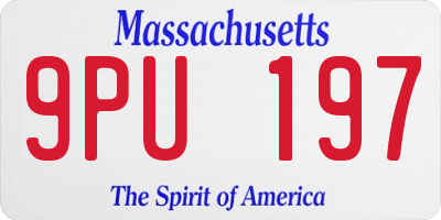 MA license plate 9PU197