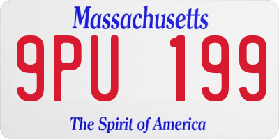 MA license plate 9PU199