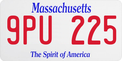 MA license plate 9PU225
