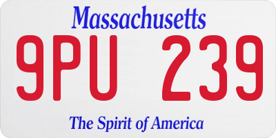 MA license plate 9PU239