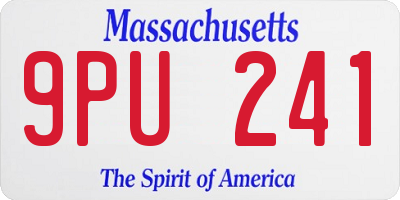 MA license plate 9PU241