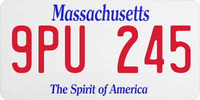 MA license plate 9PU245