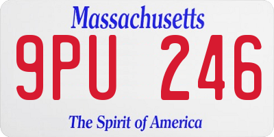 MA license plate 9PU246