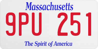 MA license plate 9PU251