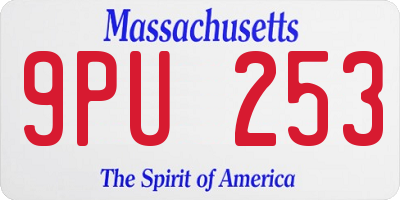 MA license plate 9PU253