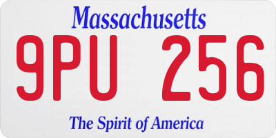 MA license plate 9PU256