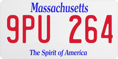MA license plate 9PU264