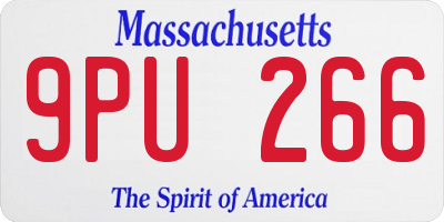MA license plate 9PU266