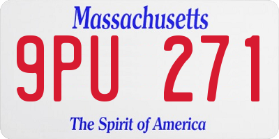 MA license plate 9PU271