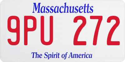 MA license plate 9PU272