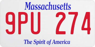 MA license plate 9PU274