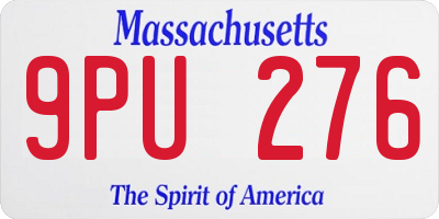 MA license plate 9PU276