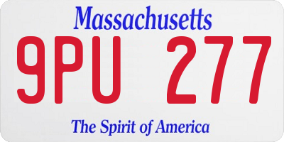 MA license plate 9PU277