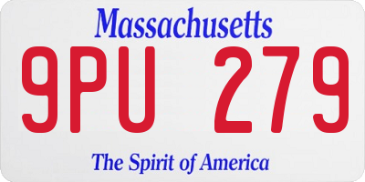 MA license plate 9PU279