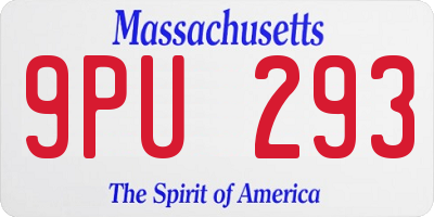 MA license plate 9PU293