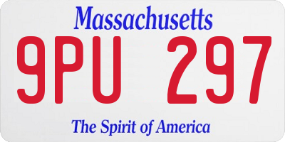 MA license plate 9PU297