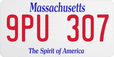 MA license plate 9PU307