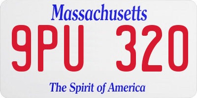MA license plate 9PU320
