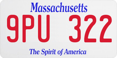 MA license plate 9PU322