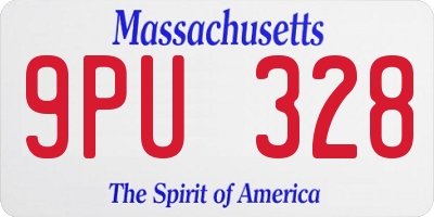 MA license plate 9PU328