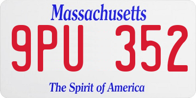 MA license plate 9PU352