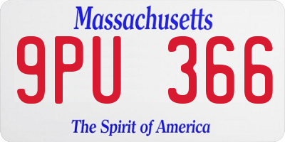 MA license plate 9PU366