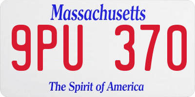 MA license plate 9PU370