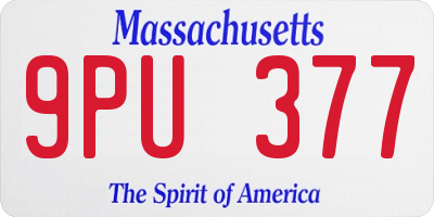 MA license plate 9PU377