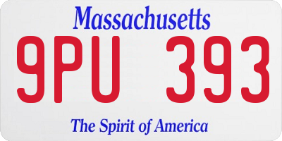 MA license plate 9PU393