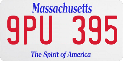 MA license plate 9PU395