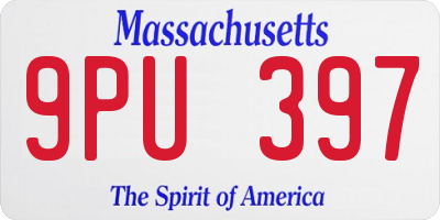 MA license plate 9PU397