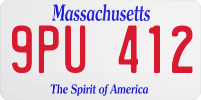 MA license plate 9PU412