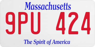 MA license plate 9PU424