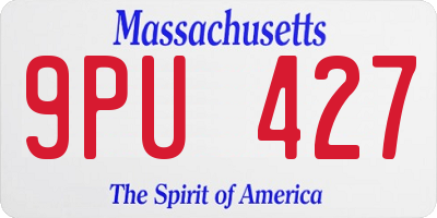 MA license plate 9PU427