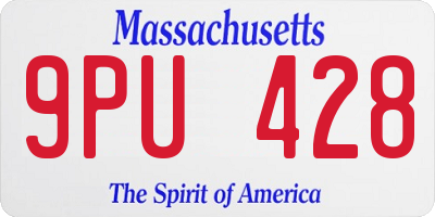 MA license plate 9PU428
