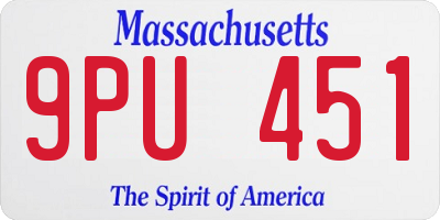 MA license plate 9PU451