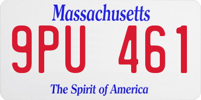 MA license plate 9PU461
