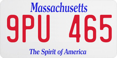 MA license plate 9PU465