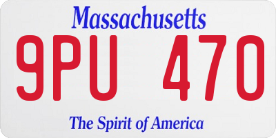 MA license plate 9PU470