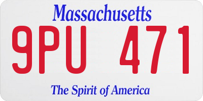 MA license plate 9PU471