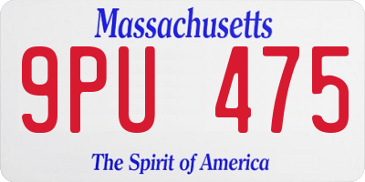 MA license plate 9PU475