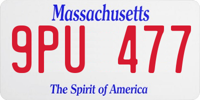 MA license plate 9PU477