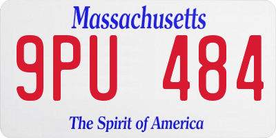 MA license plate 9PU484