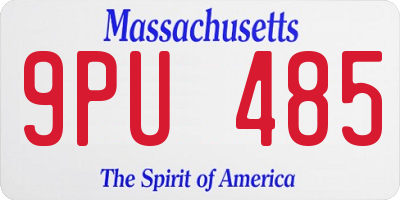 MA license plate 9PU485