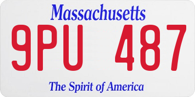 MA license plate 9PU487
