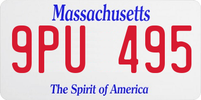 MA license plate 9PU495